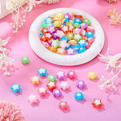 100 шт. 2 стиля двухцветные непрозрачные акриловые бусины&nbsp;SACR-TA0001-59