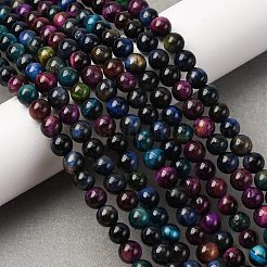 Нити из натуральных бусин тигрового глаза высшего качества&nbsp;LS-G-F591-18-6mm-06