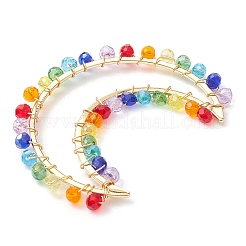 Большие подвески из разноцветных стеклянных бусин&nbsp;PALLOY-JF02428-01