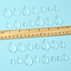 80 шт. 4 стиля прозрачных стеклянных кабошонов в форме капли GGLA-FS0001-08