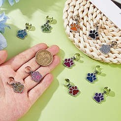 12 шт. 12-цветный эмалированный стетоскоп с отпечатком лапы HJEW-FH00124