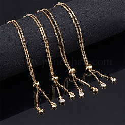 Регулируемый латунный микропролетный кубический браслет из циркония ZIRC-CJ0001-01G