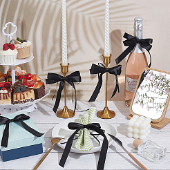 12 шт. полиэстеровое одностороннее атласное кольцо для салфеток с бантом HJEW-PH02151