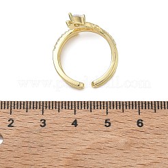 Anelli aperti con polsino in ottone micro pavé di zirconi cubici per donna&nbsp;RJEW-L343-05G-02
