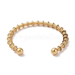 304ステンレススチールオープンカフバングル  女性用ワイヤーラップバングル  ゴールドカラー  内径：2-1/2インチ（6.2cm）&nbsp;BJEW-D021-01A-G