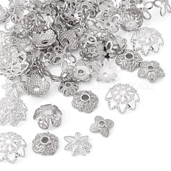 54 pièces 9 chapeaux de perles en laiton de style&nbsp;KK-TA0003-41