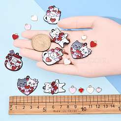 38шт 10 стиля сплава эмалевые подвески&nbsp;ENAM-YW0004-85