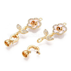 Застежка с латунным кристаллом и стразами KK-P223-28G-01