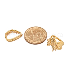 Серьги-манжеты из латуни с микропаве из прозрачных кубических цирконий для женщин EJEW-C125-30G