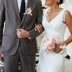 2 paio di boutonniere in tessuto di seta con imitazione di peonie&nbsp;AJEW-CP0001-59B