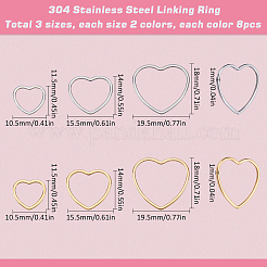 48 шт. 3 размера 2 цвета соединительное кольцо из нержавеющей стали 304 STAS-SC0007-43