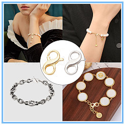 2 шт. 2 цвета 925 серебряных застежки-карабины с двойным открытием FIND-SC0003-52