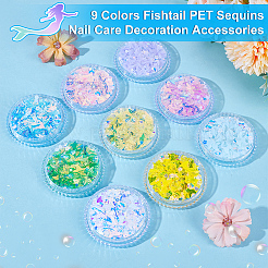 9 шт. 9 цвета рыбий хвост блестки для животных аксессуары для украшения ногтей&nbsp;MRMJ-OC0003-99