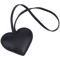 Adornos colgantes de corazón de cuero sintético&nbsp;HJEW-CL0001-12B