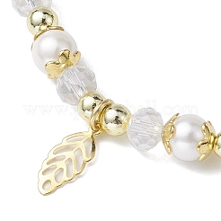 Braccialetti elasticizzati con perline di conchiglia rotonde da 6 mm&nbsp;BJEW-JB10672