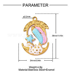 Pendentifs en acier inoxydable 304 émaillés&nbsp;STAS-OY017-33G