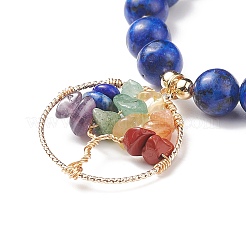 Натуральный лазурит (окрашенный) эластичный браслет BJEW-JB08748-02