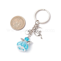 Брелок из стекла и сплава в тибетском стиле&nbsp;KEYC-MZ00037-03