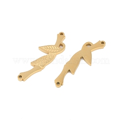 イオンプレーティング（IP）304ステンレススチールコネクタチャーム  リーフリンク  ゴールドカラー  30x9x1.5mm  穴：1mm&nbsp;STAS-C108-21G