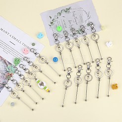 16 Stück Legierungs-Perlen-Schlüsselanhänger für DIY-Handwerk&nbsp;KEYC-SZ0001-17P