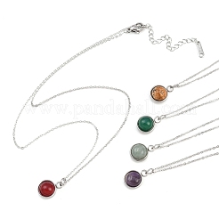 Природные смешанные камень кулон ожерелье&nbsp;NJEW-JN05489-01