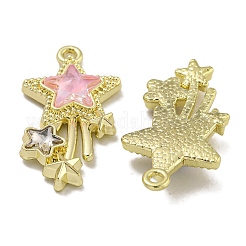 ラックメッキ合金ラインストーンペンダント  鉛フリー＆カドミウムフリー＆ニッケルフリー  スター  ゴールドカラー  27.5x14.5x5mm  穴：1.5mm&nbsp;PALLOY-F312-17G