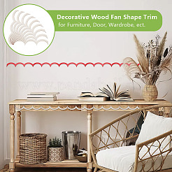 28 pièce de bordure décorative en bois en forme d'éventail&nbsp;AJEW-OC0016-28