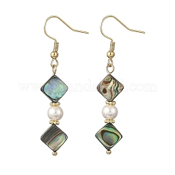Ohrhänger aus Abalone-/Paua-Muschel und Muschelperlen&nbsp;EJEW-JE07322