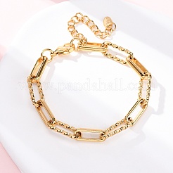 Браслеты-цепочки из нержавеющей стали 304 для женщин&nbsp;BJEW-Z128-01G-03