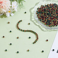 Perles à rayures en résine opaque&nbsp;RESI-HY0001-31A