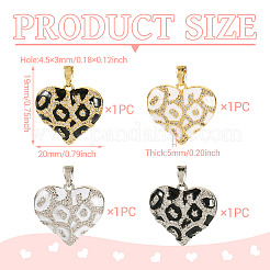 4 шт. 4 цвета латунные подвески с микропаве и кубическим цирконием&nbsp;KK-TA0002-21