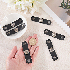 6 Stück PU-Leder mit Schalclips aus Legierung&nbsp;FIND-CL0001-84B
