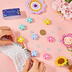 8 шт. 4-х цветные силиконовые бусины-цветочки протекторы для спиц/стопоры для спиц DIY-SC0023-91