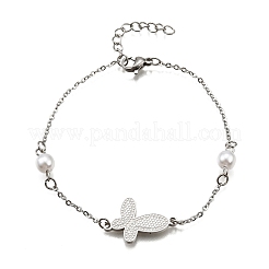 Браслеты-бабочки из нержавеющей стали 304 BJEW-C098-01D-P