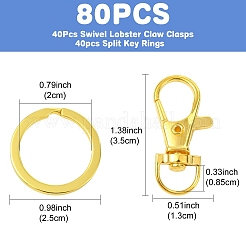 Наборы фурнитуры для поворотных карабинов и разъемных колец для ключей из сплава DIY-YW0011-82