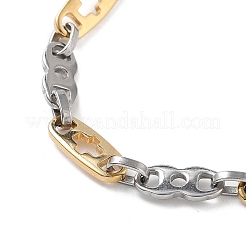 Комплект из ожерелья и браслетов из нержавеющей стали 201 с вакуумным покрытием PVD и цепочкой с поперечными связями SJEW-G083-15GP