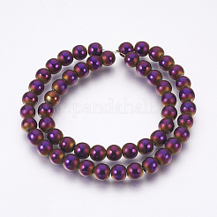 Electroplate non magnetici ematite sintetico fili di perline&nbsp;G-F585-C03-8mm