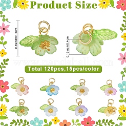 120 шт. подвески из матового акрила 8 цветов&nbsp;PALLOY-YW00102