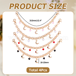 4 pz 4 stili lega smalto cuore e strass luna ciondolo decorativo borsa catene&nbsp;HJEW-HS00137