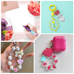 100 шт. 10-х цветные бусины из пищевого силикона в форме сердца&nbsp;SIL-PA0001-09A