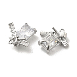 Латунь со стеклянными подвесками со стразами KK-H455-30P