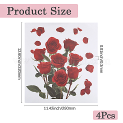 Selbstklebende dekorative Aufkleber aus PVC mit Rosen&nbsp;DIY-WH20031-045