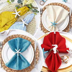 4 шт. 4 стиля кольца для салфеток из смоляной ракушки AJEW-GF0011-12