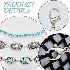 1 набор из 3-х стилей железной шляпной цепочки с застежкой-карабином HJEW-CN0001-31D