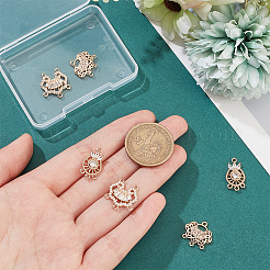 6 шт. 3 стиля латунных кубических циркониевых люстр со звеньями ZIRC-BC0001-18