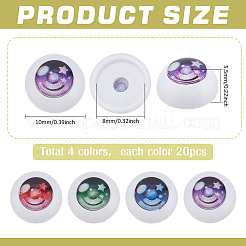 4 color estrella acrílico ojos artesanales&nbsp;DIY-PH0029-87B