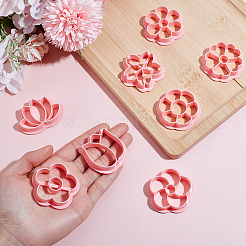 8 formina per biscotti in plastica PP a forma di fiore&nbsp;DIY-HY0002-81