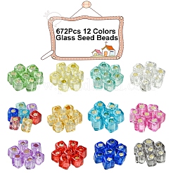 672шт 12 цвета стеклянный бисер SEED-FS0001-24