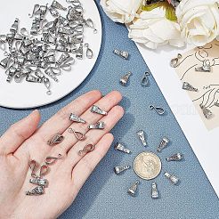 304ステンレス鋼チューブベイル  ループベイル  保釈ビーズ  ティアドロップ  ステンレス鋼色  15x6x6mm  穴：3x2mmと8x4.5mm  100個/箱&nbsp;STAS-UN0016-69P