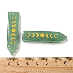 Pendentifs de phase de lune en aventurine verte naturelle&nbsp;G-C145-01F